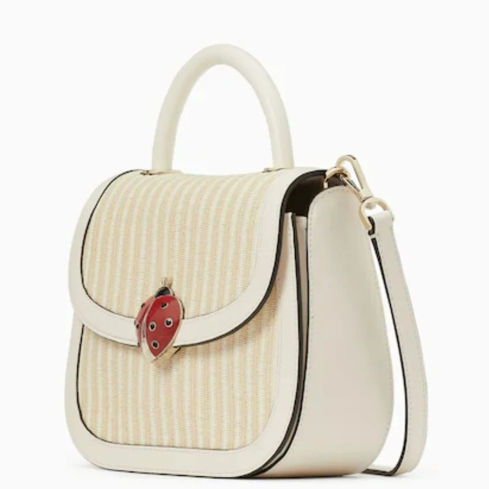 Kate Spade Puffy Dottie Top Handle Ladybug Lock Crossbody